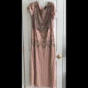 Adrianna Papell blush beaded gown